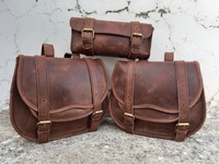 Grande pochette de selle de moto en cuir marron personnalisée sacoche sport style 3 avec logo personnalisé sacs de voyage pour motocyclistes