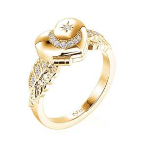 Jeulia Custom Moon Star Wing Heart Locket <b>Ring</b>-Fashion <b>Ring</b> - Product Image 4