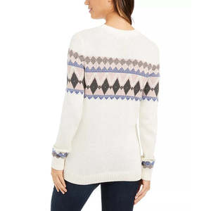 Maglione Floreale Fair Isle Extra Large da Donna Charter Club, Stile Coreano con Logo Frontale, Casual e Traspirante per l'Inverno - Product Image 2