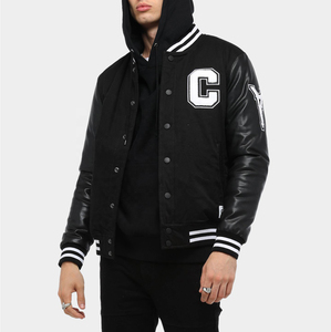 Letterman Jacket OEM Embroidery Patches Custom <b>Men</b> Letterman Baseball Leather Sleeves VARSITY Jacket College Jacket Chenille - Product Image 1
