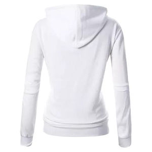 Sweat à capuche à fermeture éclair pour femmes imprimé ou brodé sur mesure pour femmes Sweat à capuche à fermeture éclair pour femmes Top qualité crop top hoodie teint en blanc - Product Image 2