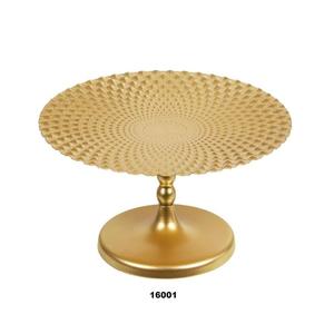 Venta caliente martillado oro Metal redondo pastel soporte decorativo oro pastel soporte para boda cumpleaños fiesta Decoración - Product Image 1