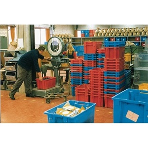 <b>Plastic</b> Storage Bin Rotating <b>Stacking</b> Container PP Grey 300x200x150mm - Product Image 2