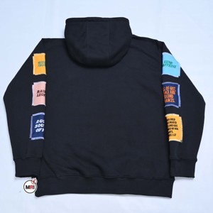 Sweat-shirt à capuche oversize unisexe en coton French Terry avec design patchwork, style décontracté pour l'automne et l'hiver, respirant, de la marque Cool Moms Club - Product Image 6