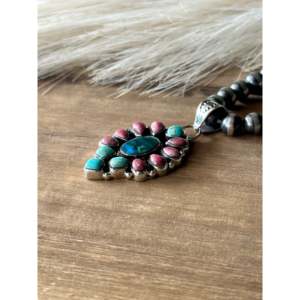 Southwest Handmade Multi Stone & Sterling Silver Cluster Pendant Bezel <b>Set</b> - Product Image 4