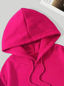 Venta al por mayor de productos calientes logotipo personalizado Sudadera con capucha de lana de las mujeres de peso pesado liso grueso Sudadera con capucha y sudaderas personalizadas de lana - Product Image 3