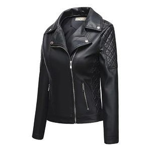 Nouveau style de veste en cuir pour femmes, vente en gros de vestes en cuir coupe-vent décontractées pour l'hiver, tenues avec service personnalisé - Product Image 1