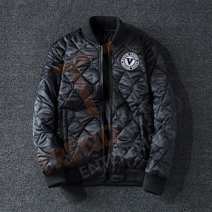 Chaqueta Bomber para Hombre con Bordado de Letras, Chaqueta Cortavientos de Otoño Invierno con Cuello Alto - Product Image 3