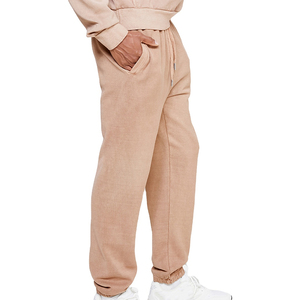 Pantalon de survêtement décontracté taille haute pour homme, style tendance, en coton uni, design personnalisé, anti-plis, coupe droite - Product Image 3