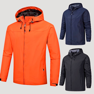 Solid color Wholesale Custom logo Waterproof Outdoor Sports Rain Hoodie Jacket for <b>Camping</b>, Hiking - Product Image 1