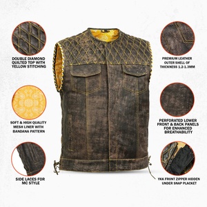 Chaleco de Motocross Unisex de Talla Grande, OEM, Cortavientos, Protección Corporal, Impermeable, para Motociclismo y Equitación, de Cuero - Product Image 3