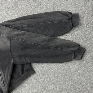 Sweat à capuche personnalisé pour hommes 450 Gsm vierge poids lourd surdimensionné français éponge goutte épaule recadrée Boxy surdimensionné pleine fermeture éclair à capuche - Product Image 5