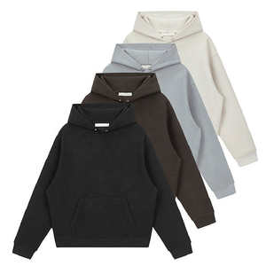 Haute Qualité 500 Gsm Coton Épais Blanc Uni Lourd Surdimensionné Hoodies No String Unisexe Logo Personnalisé Plus La Taille Hommes Hoodies - Product Image 4