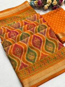 Saris en soie douce pour femmes en gros avec bordure tissée en zari pour vêtements indiens et pakistanais en stock - Product Image 3