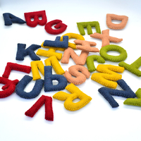 Letras del Alfabeto de Lana Ecológicas Hechas a Mano, de la A a la Z, para Niños de 2 a 4 y de 5 a 7 Años, Juguete Educativo DIY y Decoración