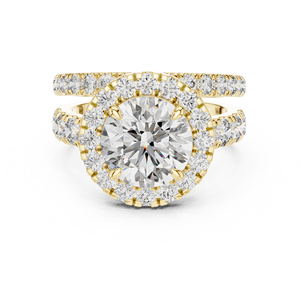 Anillo de Compromiso con Halo de Diamantes Cultivados en Laboratorio de 4.825 CT para Mujer, Corte Brillante Redondo, Claridad VVS-VS EF, Diamantes CVD, Oro de 18K, 14K, 10K - Product Image 3