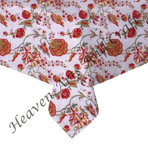 100% algodón bloque de mano impreso mantel tamaño personalizado cuadrado banquete tela con técnica de tela tejida para bodas - Product Image 5