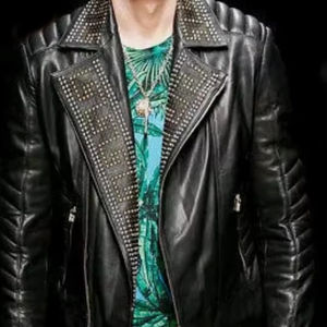 BLOUSON CUIR NOIR - Product Image 1