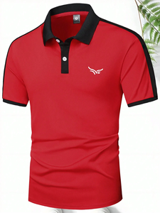Toile solide personnalisée OEM de haute qualité pour hommes pour chemise avec logo imprimé Vêtements de golf d'été à séchage rapide de grande taille - Product Image 2