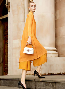 Vestido amarillo de belleza para mujer, diseño triangular de Italia, última colección de otoño, venta al por mayor - Product Image 5