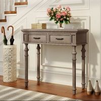 Table console en bois classique pour chalet de ferme et maisons d'inspiration vintage avec charme rustique et rangement fonctionnel