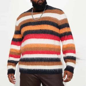 Pull en mohair pour homme, dernier design OEM, pulls d'hiver à manches longues, tricot respirant, contraste sur le devant, anti-rides, séchage rapide - Product Image 2