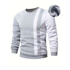 Sudadera Unisex de Invierno de Algodón/Poliéster, Talla Grande, Corte Regular, Gris y Blanco, Ecológica y Transpirable - Product Image 3