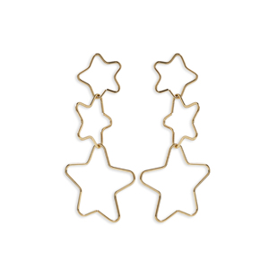 CUCOCUCA YXQ E285 Orecchini a perno/goccia in acciaio inossidabile dorato, design a stella, eleganti e alla moda, linea pulita, look raffinato per tutti i giorni - Product Image 1