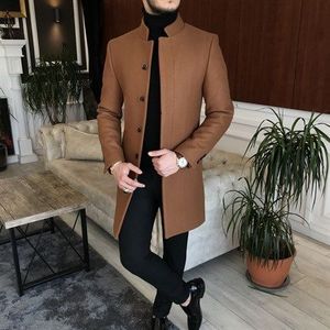 Abrigo largo Reversible Formal para hombre, abrigo de piel de oveja impermeable transpirable, decoración con botones, gabardina de un solo pecho para invierno - Product Image 1