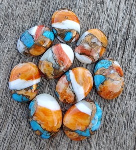 AAA + Qualité Naturel Huître Turquoise Forme Ovale Calibré Pierre précieuse en gros en vrac. Taille personnalisée disponible. - Product Image 3