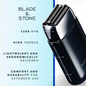 Rasoir sans fil à double grille pour hommes, entièrement métallique, rechargeable, pour utilisation humide et sèche, avec lames jumelles et moteur numérique - Product Image 4