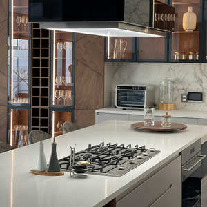 Fabricant du Vietnam Texture de couleur cohérente Projet résidentiel multifonctionnel Condos Pierre de quartz artificielle Îlot de cuisine - Product Image 1