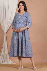 Robe de maternité post-partum en coton de qualité supérieure pour femmes enceintes, robe d'allaitement, robe de fête prénatale, vêtements d'été - Product Image 5