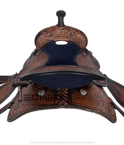 Étriers de selle western en aluminium avec équipement équestre en cuir, accessoires pour chevaux, produit équestre - Product Image 6