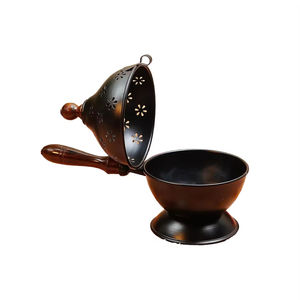 Arabic Design Luxurious <b>Incense</b> <b>Burner</b> Gold And Black Color Elegant Quality Rounded Bakhoor <b>Holder</b> For Eid And Ramadan Decor - Product Image 6