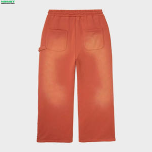 Pantalon évasé à cordon de serrage en dentelle avec logo personnalisé, design lourd, respirant, en molleton décontracté pour hommes - Product Image 4