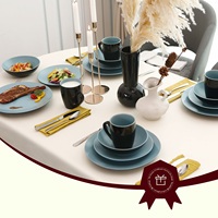 Vente en gros de vaisselle en céramique 2025 Restaurant Vaisselle Grès Assiettes Service de table Grès Bleu Vaisselle