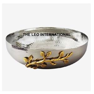 Cuenco decorativo de metal de aluminio Diseño de forma redonda Base Anillo circular Hecho a mano Excelente cuenco de buena calidad - Product Image 2