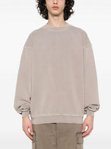 Sudadera de cuello redondo lavada Vintage unisex, jersey de gran tamaño informal, top de mezcla de algodón de manga larga con puños acanalados - Product Image 2