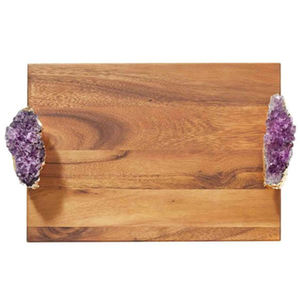 Élégant plateau de service à thé en bois de manguier de grande taille avec poignées en résine Forme personnalisée Design unique pour servir du chocolat également - Product Image 4