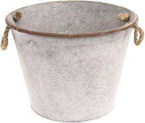 Maceta galvanizada de aspecto vintage hecha por Rael hierro galvanizado para decoración del hogar, casa de campo, oficina y decoración de jardín - Product Image 6