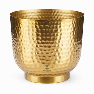 Vase à fleurs élégant en métal martelé |   Centre de table décoratif haut de gamme pour salon, bureau et intérieurs modernes - Product Image 2