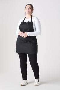 Delantal de babero de chef o servidor profesional de alta calidad unisex con correas ajustables con bolsillos y lazo barato - Product Image 2