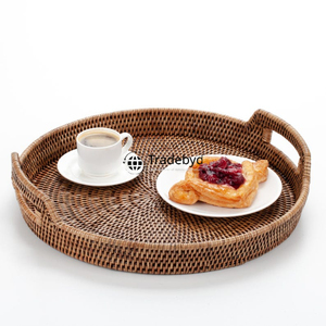 หวายธรรมชาติที่ทันสมัยทำด้วยมือคุณภาพสูงเคลื่อนย้ายได้มีสไตล์ถาดเก็บของตกแต่งบ้าน tradebyd - Product Image 3