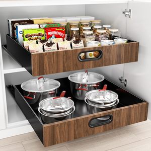 21 "Sâu kéo ra tủ tổ chức trượt ra ngăn kéo cho tủ <span class=keywords><strong>d</strong></span>ính với Nano phim cho nhà bếp đựng thức ăn - Product Image 1