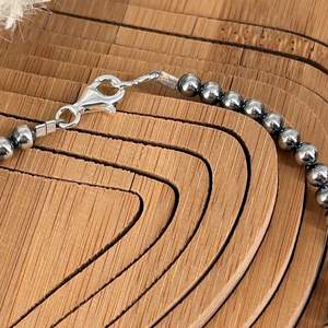 Perles Sterling 18 Pouces Collier 6mm Main Strung Élégant En Argent Sterling Bijoux Faits À La Main Cadeau Pour Les Femmes - Product Image 5