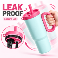 Gobelet isotherme en acier inoxydable 750 ml avec logo personnalisé, poignée et paille, tasse de voyage à double paroi sous vide pour café