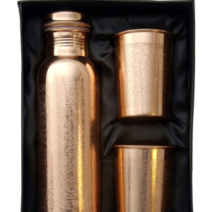 Premium Quality Copper <b>Water</b> <b>Bottle</b> with <b>Glass</b> - Product Image 1