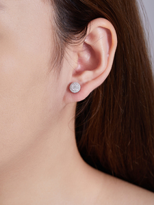 Boucles d'oreilles en diamant Moissanite VVS pour femmes en or blanc 14 carats et en argent sterling S925 clous en diamant taille ovale - Product Image 6