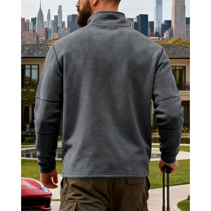 เสื้อฮู้ดดี้คอตั้ง แขนยาว ซิป ¼  ผ้าฝ้าย 100% ระบายอากาศได้ดี  แบบสวมหัว  สำหรับทุกเพศ  รับสกรีนโลโก้ตามแบบ  ผลิตโดยผู้ผลิตและออกแบบโดยผู้เชี่ยวชาญ - Product Image 4